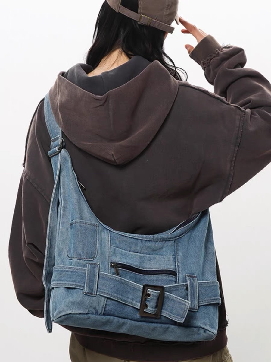 Women's Large Capacity Retro Denim Street Temperament Women's Shoulder Bag