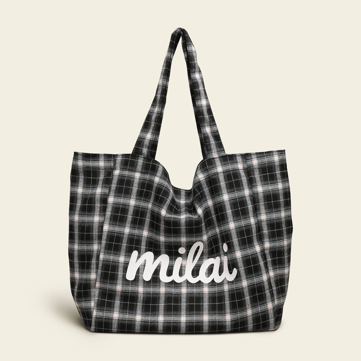 Women's Korean Style Plaid Versatile Fashion Letter Printed Contrast Color Bags
