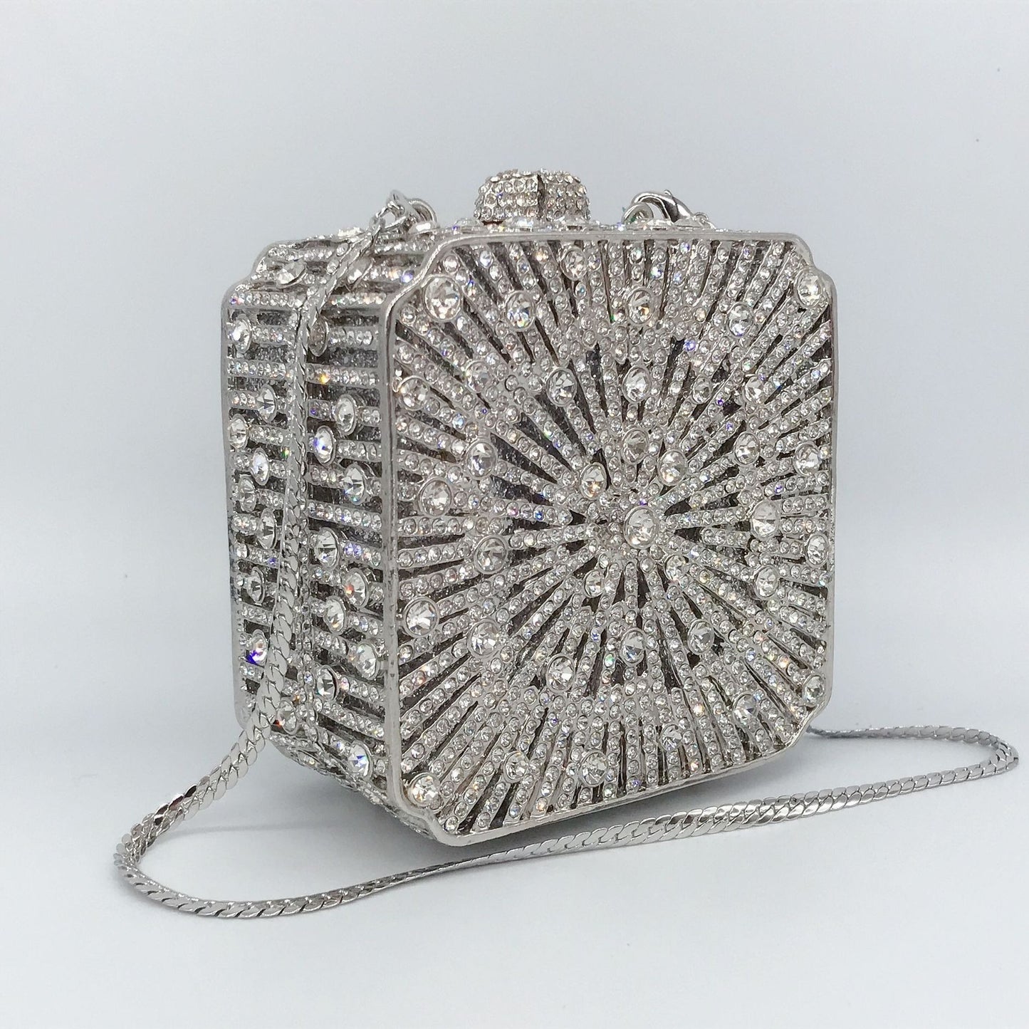 Women's Wedding Full Diamond Cheongsam Hand-held Box Dinner Bag