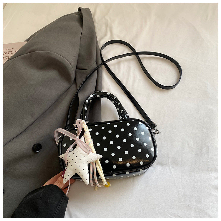 Korean Style Niche Sweet Bow Polka Dot Light Luxury Small Square Bag