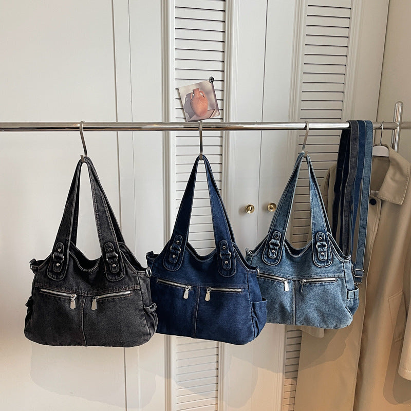 Women's Denim Stylish Large Capacity Commuter Portable Women's Shoulder Bag