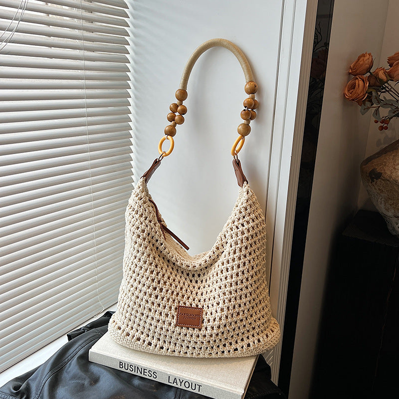 Women's Vacation Style Woven Knitted Hollow Fashion Women's Shoulder Bag