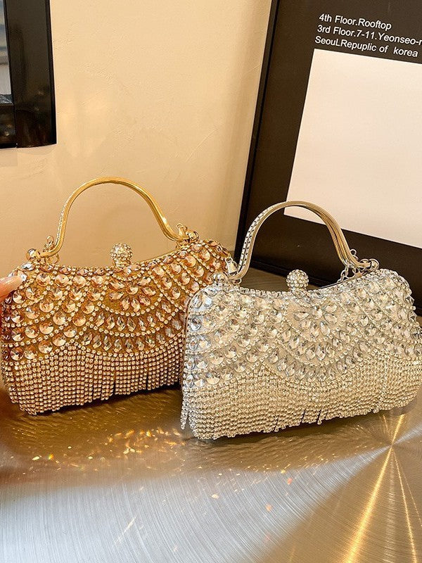 Cool Female Fashion Rhinestone Versatile Chain Bags