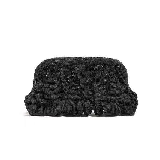 Women's Shiny Rhinestone Clip Diamond Clutch Cloud Shoulder Bags