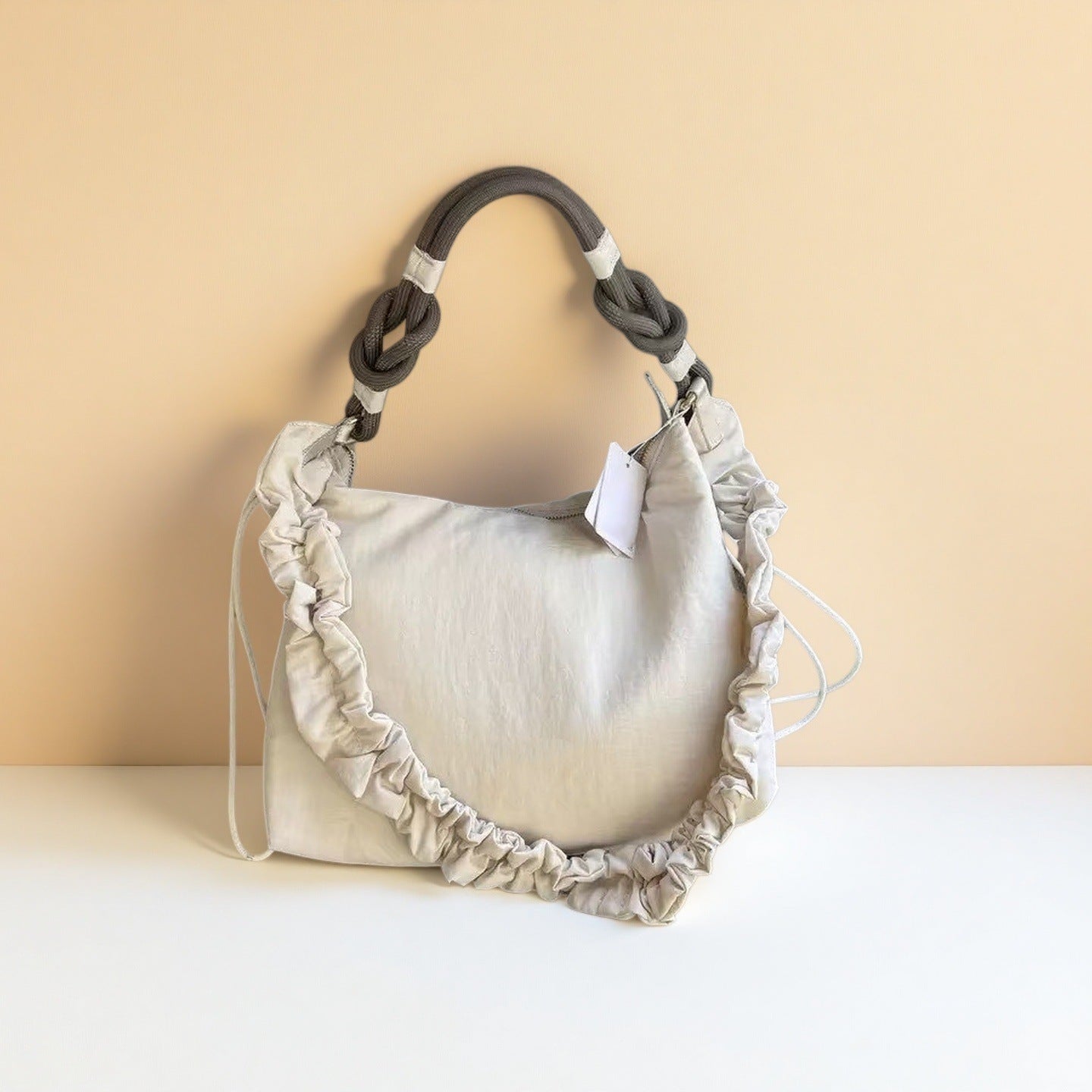 Intestine Underarm Lotus Leaf Wrapping Simple Nylon Cloth Women's Shoulder Bag