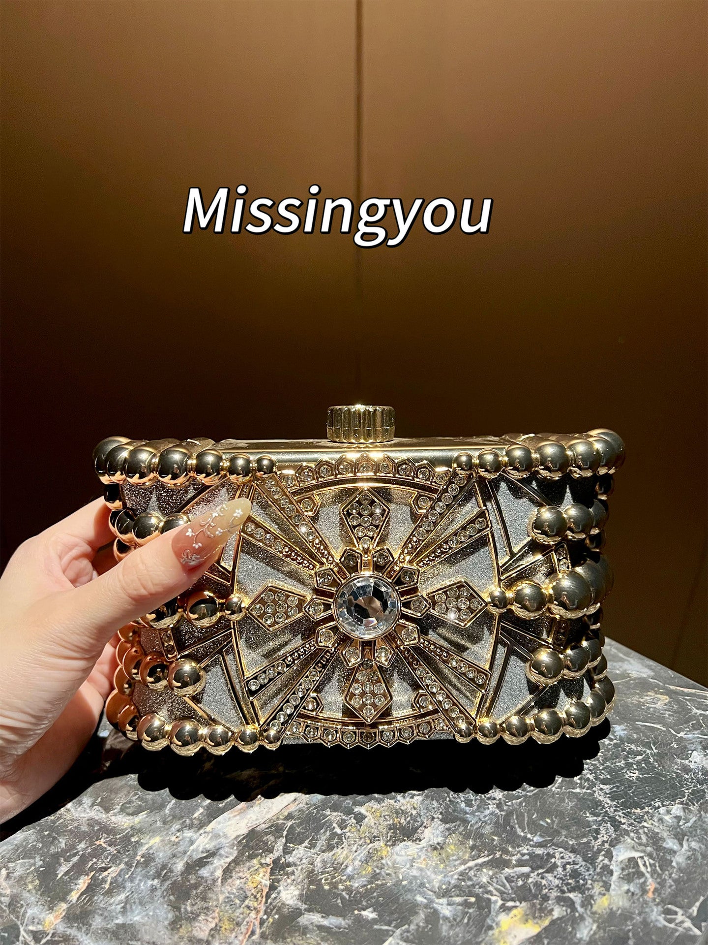 Women's Light Luxury Super Shiny Party Clutch Vintage Bags
