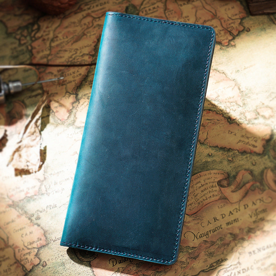 Men's Retro Crazy Horse Leather Genuine Cattlehide Men's Wallet