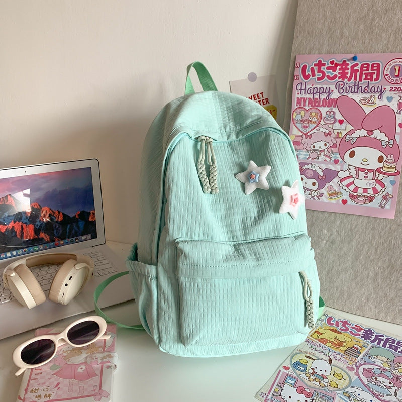 Women's Solid Color Korean High Junior Style Primary School Bag