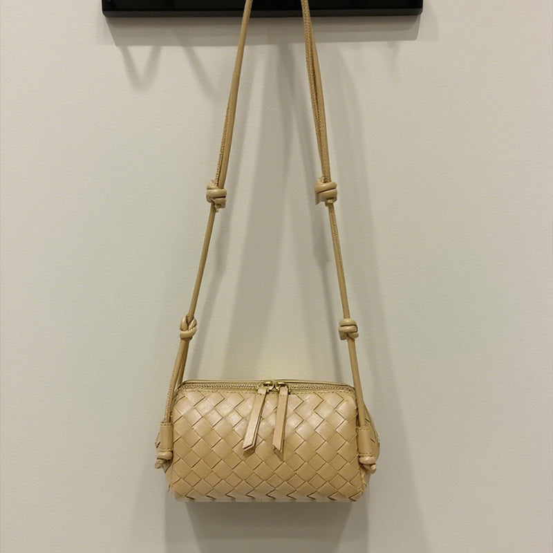 Women's Handmade Cowhide Woven Underarm Fashion Bags