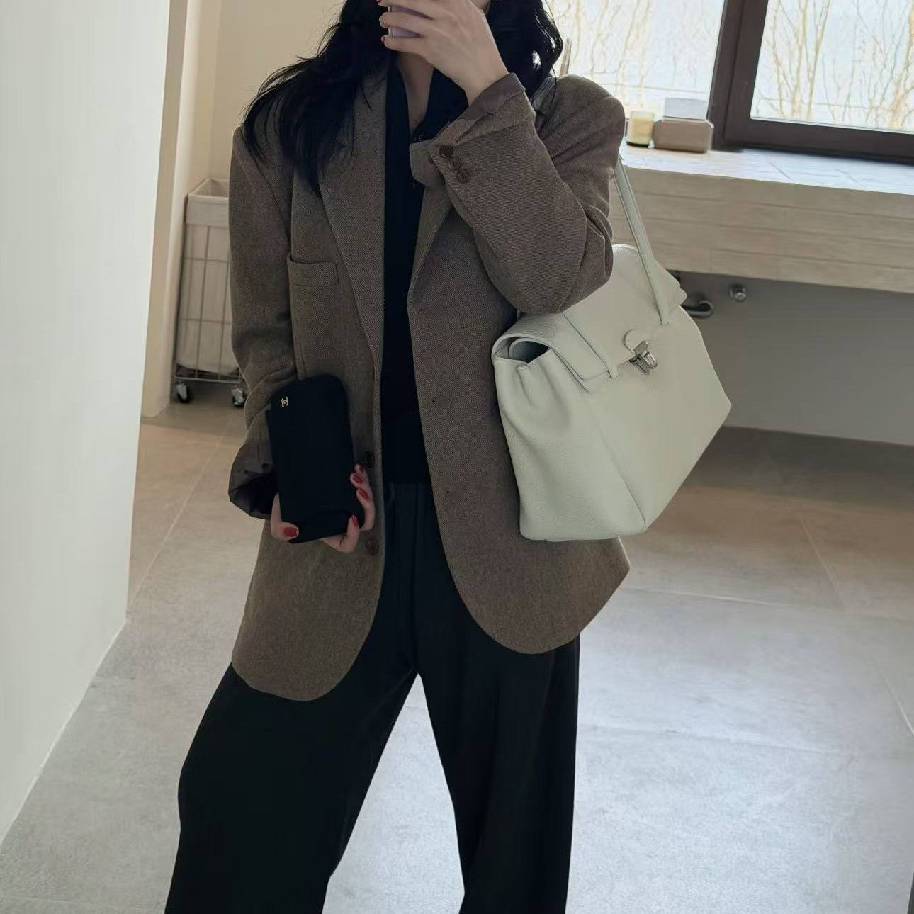 Exquisite Texture Lychee Pattern Underarm Mortise Fashion Large Capacity Women's Shoulder Bag