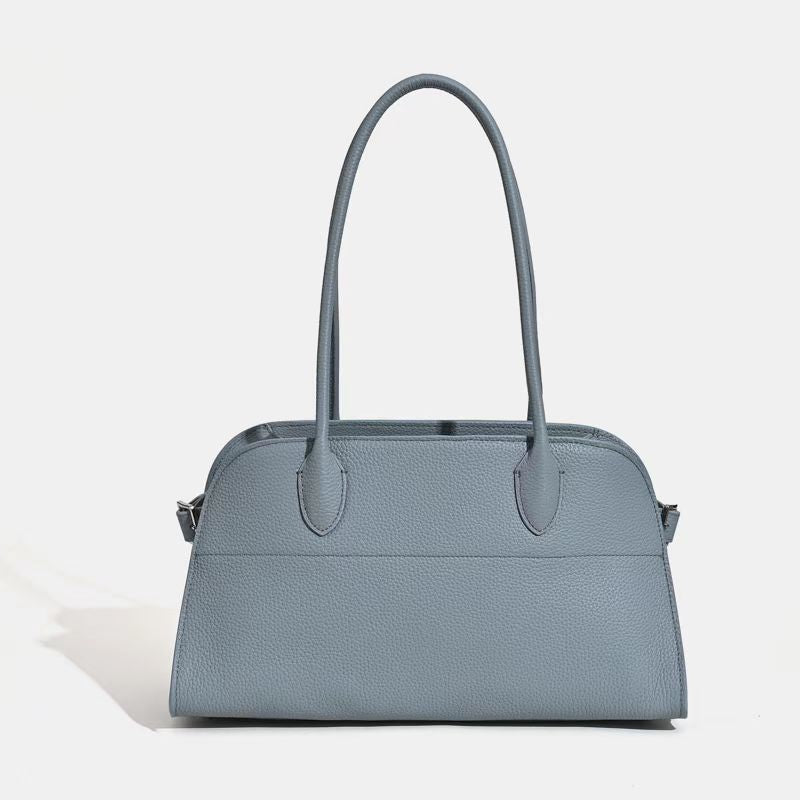 Large Capacity Boston Female Commuter First Layer Cowhide High Sense Tote Bag