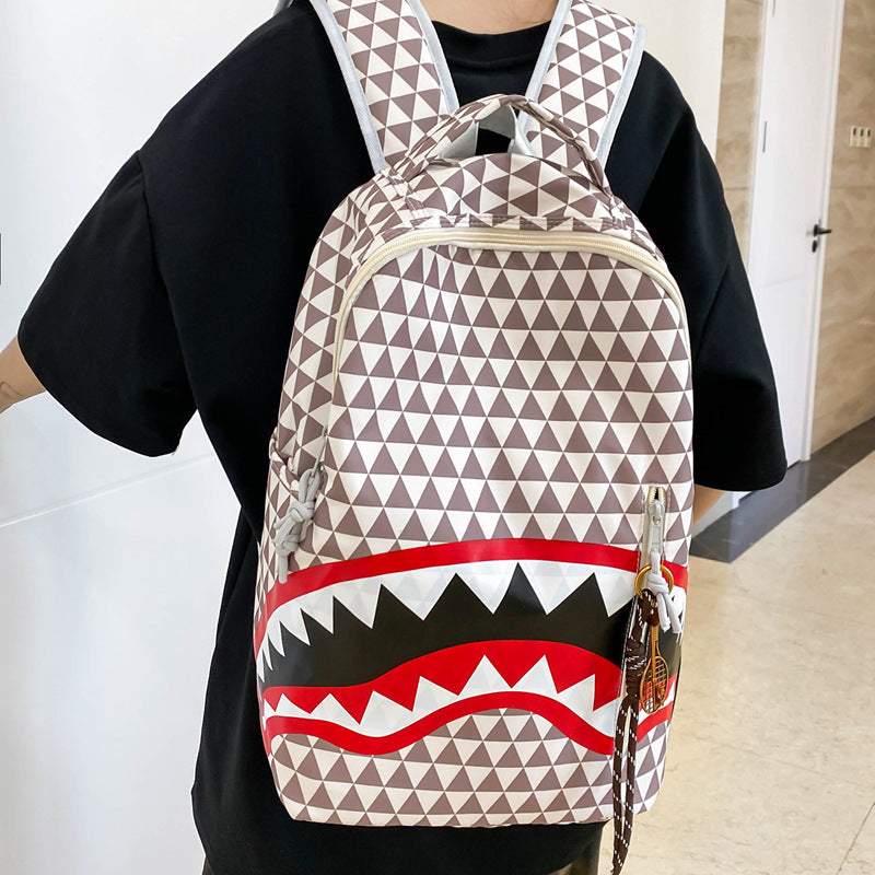Shark Mouth Printing Personalized Good-looking Outing College Student Schoolbag