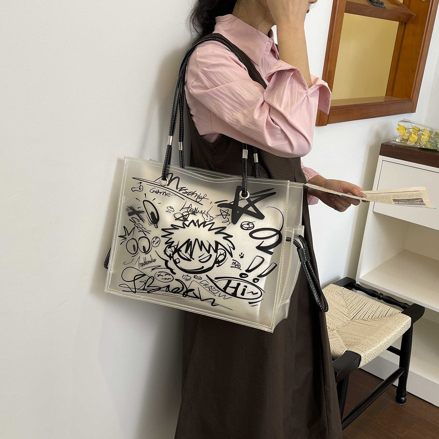 Popular Large Capacity Printed Iti Jelly Fashionable Handbags