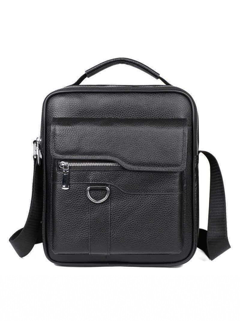 Men's First Layer Cowhide Leather Business Waterproof Lightweight Men's Shoulder Bag