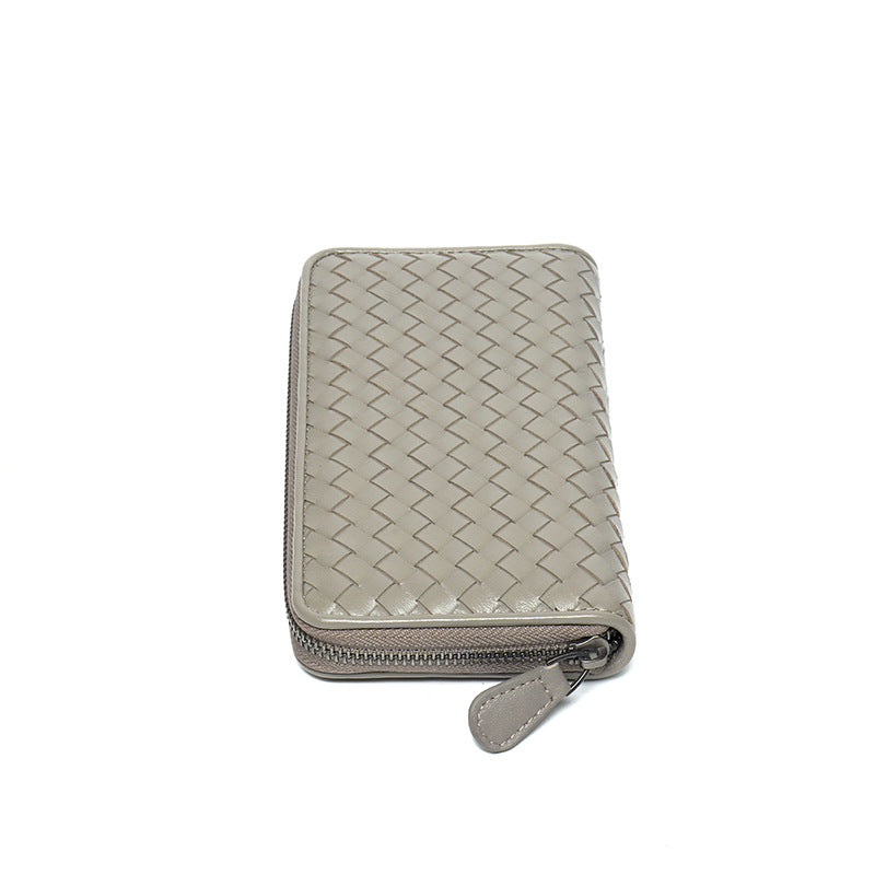 Women's & Men's Leather Korean Style Hand-woven Sheepskin Long Purses