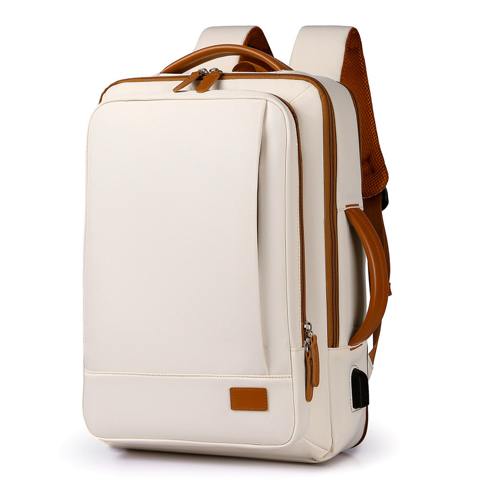 Large Capacity Lightweight Simple Expansion Rechargeable Business Backpack