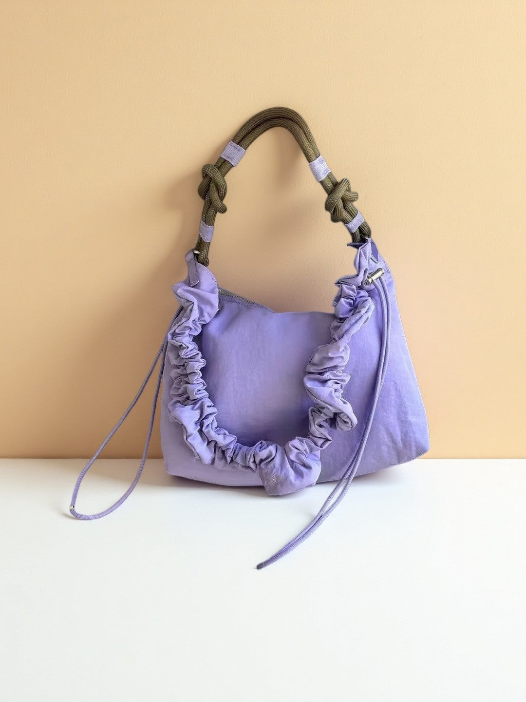 Intestine Underarm Lotus Leaf Wrapping Simple Nylon Cloth Women's Shoulder Bag