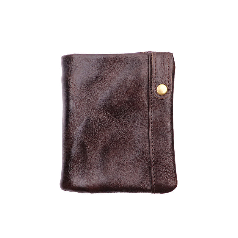 Women's Tanning Leather Classic Short For Handmade Genuine Multiple Slots Card Holder