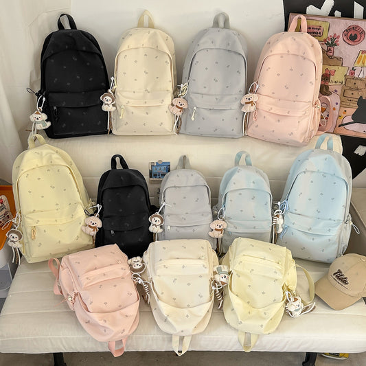 Classic Fresh Junior High Leaf Printing Backpacks