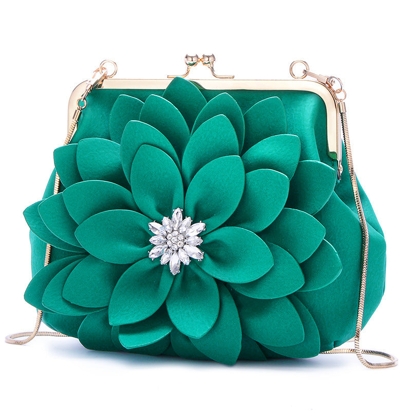 Spring Shell Fashion Chain Diamond Flower Handbags