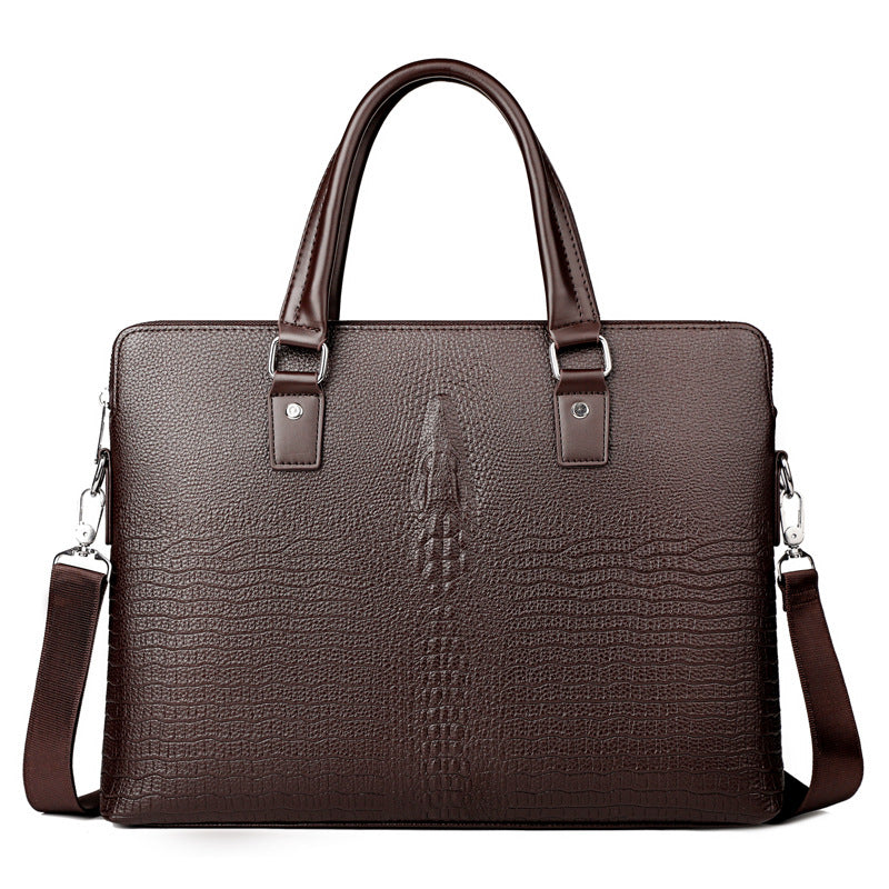 Men's Business Fashion Conference Crocodile Pattern Leather Men's Briefcases