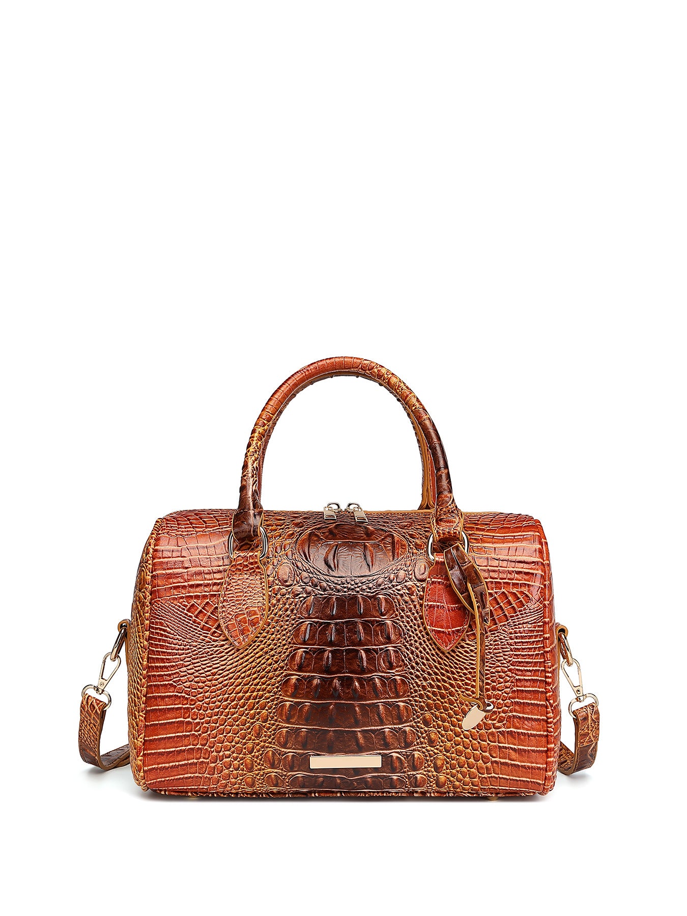 Women's Portable Underarm Vintage Brahmin Crocodile Pattern Bags