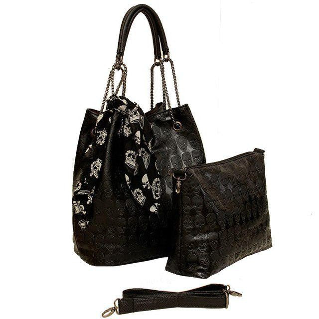 Creative Women's Korean Trendy Skull Two-piece Bags