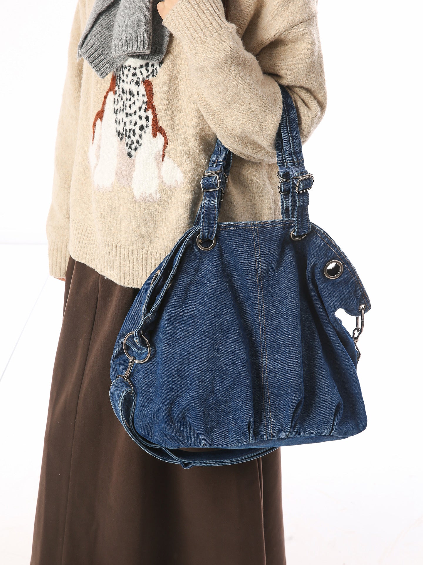 Women's Idle Denim Canvas Large Capacity Class Women's Shoulder Bag