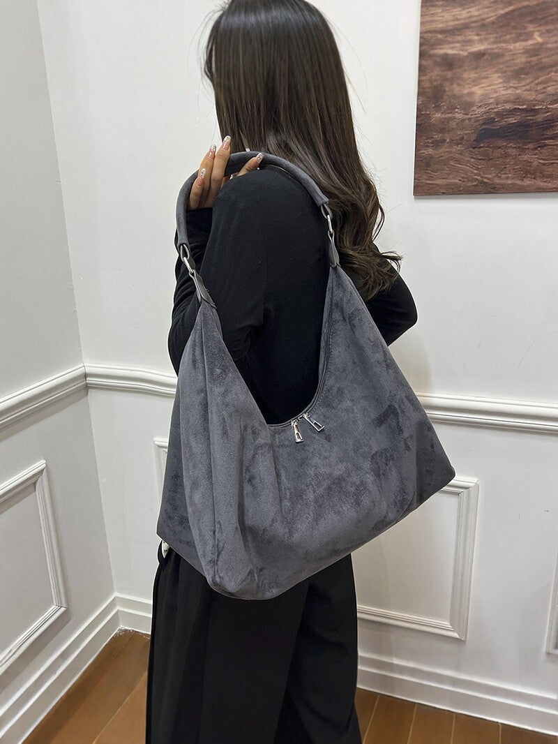 Women's Frosted Suede Large Capacity Commuter Korean Style Idle Fashion Women's Shoulder Bag