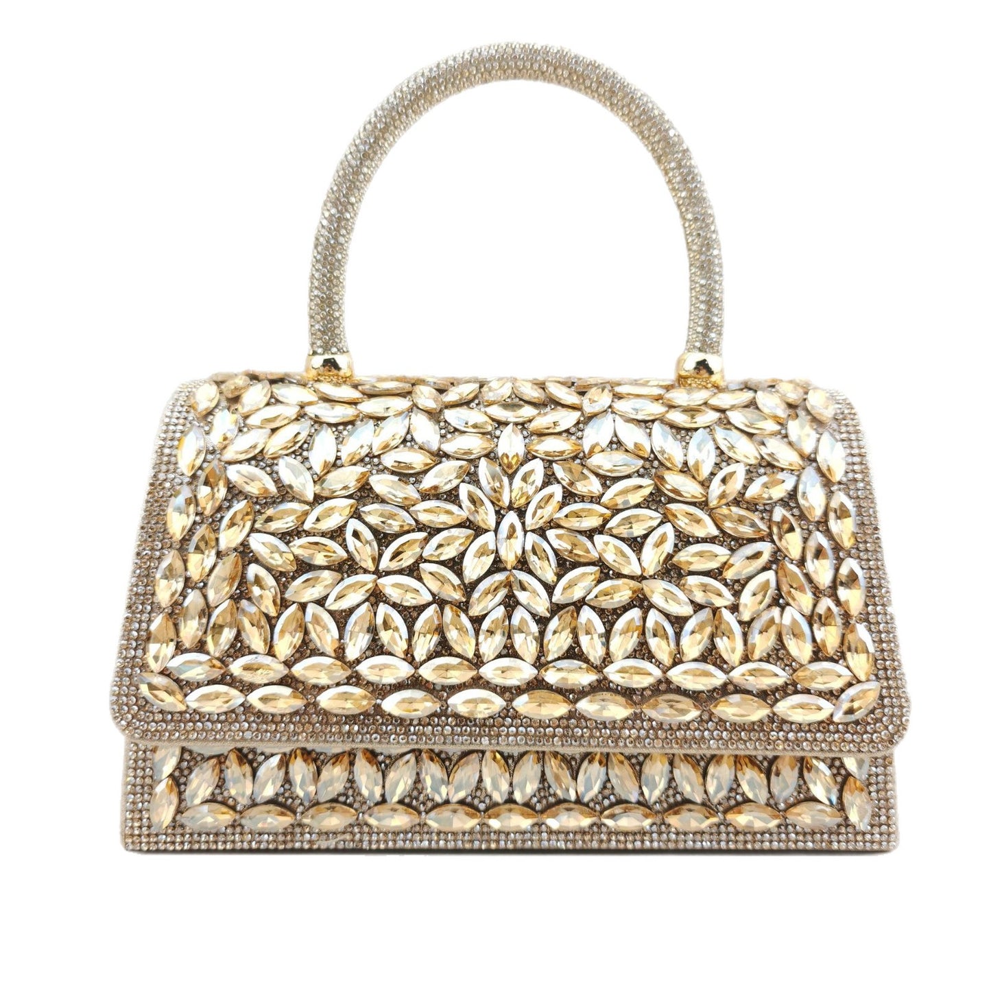 Women's Delicate Diamond Clutch Flap Hand Holding Dinner Bag