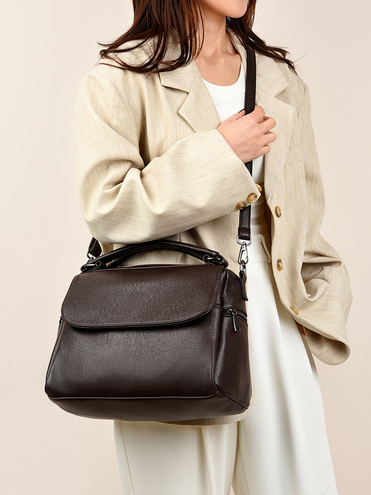 Women's Soft Leather High-grade Retro Fashion Commuter Women's Handbag
