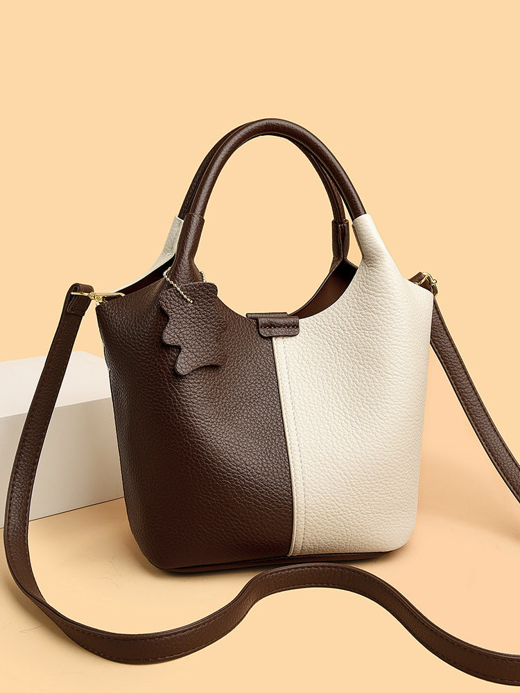 Women's Vegetable Basket Simple Soft Cowhide Leather Women's Handbag