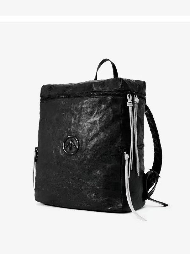 Water Ripple Arrow Mark Black Stone Leisure Backpack