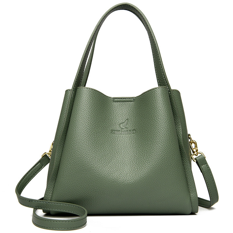 Women's Soft Leather Vegetable Basket High-grade Elegant Women's Shoulder Bag