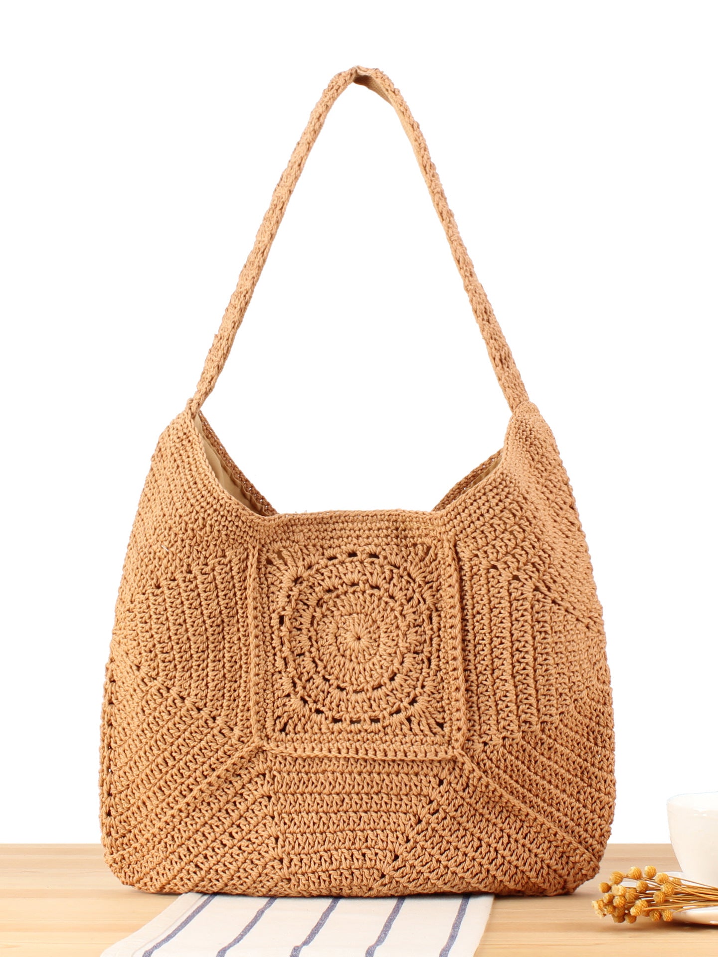 Women's Large Capacity Cotton Thread Woven Grandma Bags