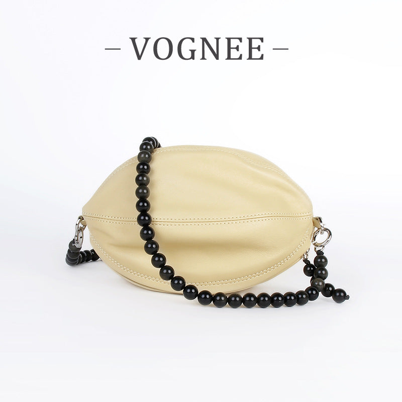 Women's High-grade Niche Sheepskin Beaded Lantern Versatile Bags