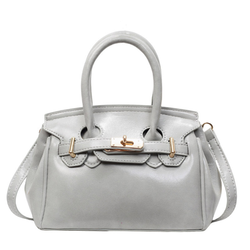 Women's High-grade Design Textured Portable Platinum Kelly Bags