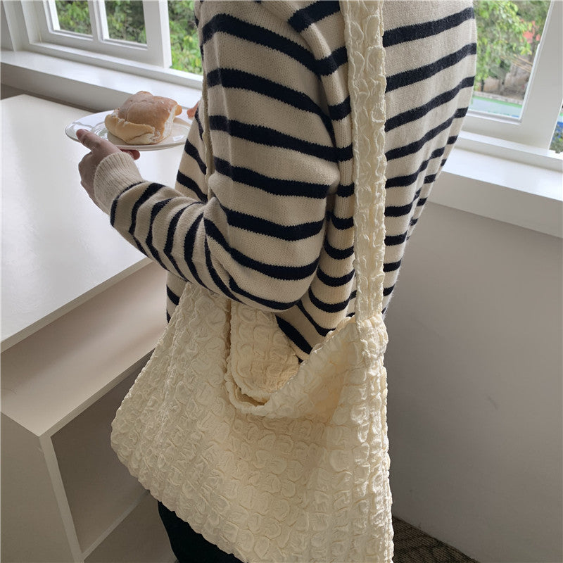 Women's Korean Cloud Pleated Underarm Simple Shopping Bags