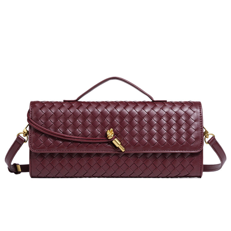 Women's Popular Hand-woven Baguette Fashion Horizontal Clutch Women's Handbag