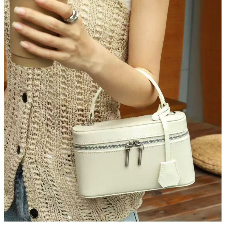 Women's Simple Lunch Box Genuine Leather Western Bags