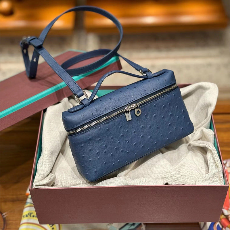 Women's Lunch Box Genuine Leather Autumn Ostrich Phone Bags