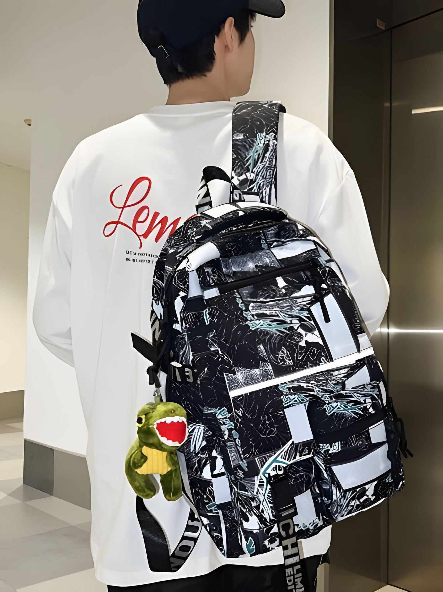 Cartoon Iti Male Large Capacity Trendy Primary School Bag