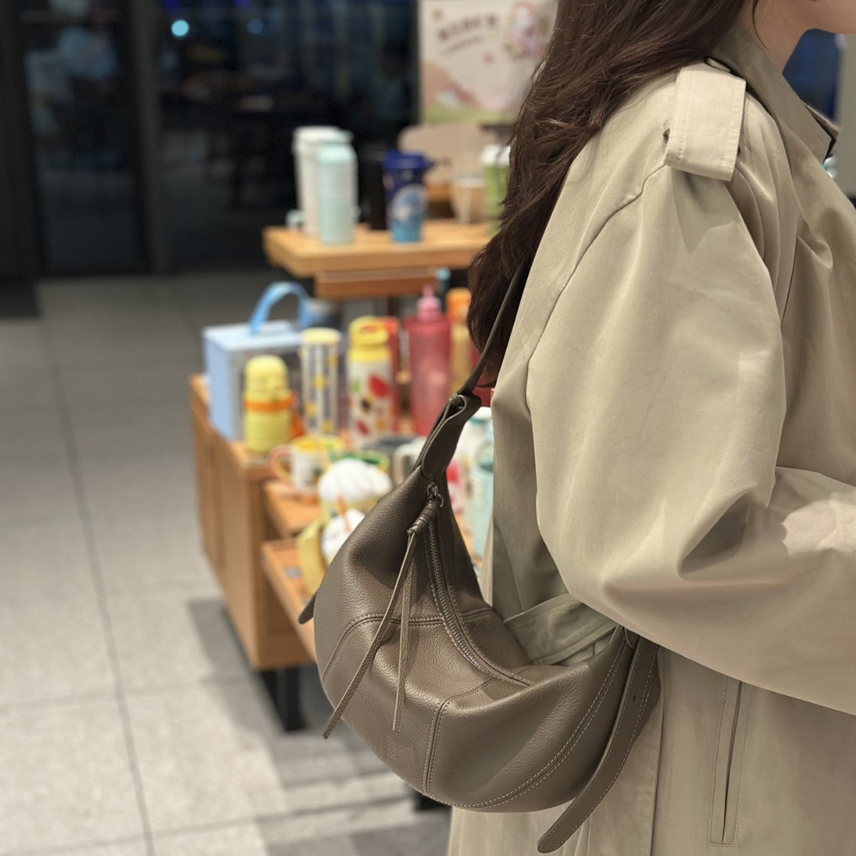 First Layer Cowhide Dumpling Genuine Leather Niche Practical Commuter Natural Women's Messenger Bag