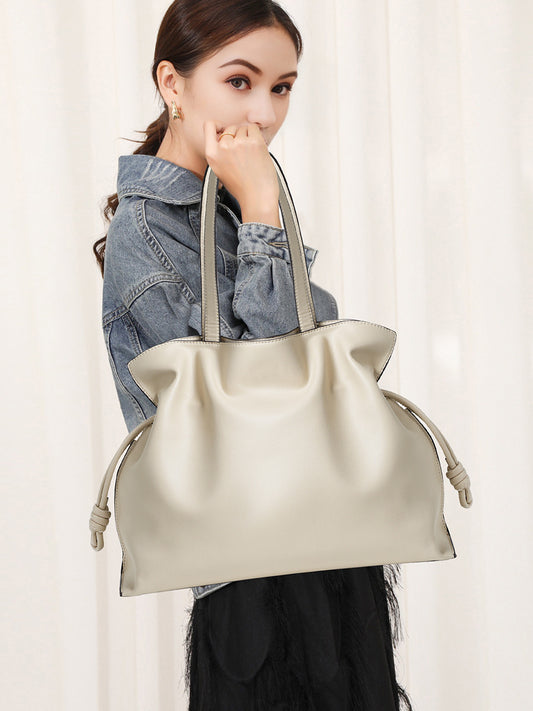 Women's High-grade Genuine Leather Portable Cowhide Design Tote Bags