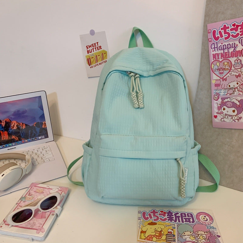 Women's Solid Color Korean High Junior Style Primary School Bag