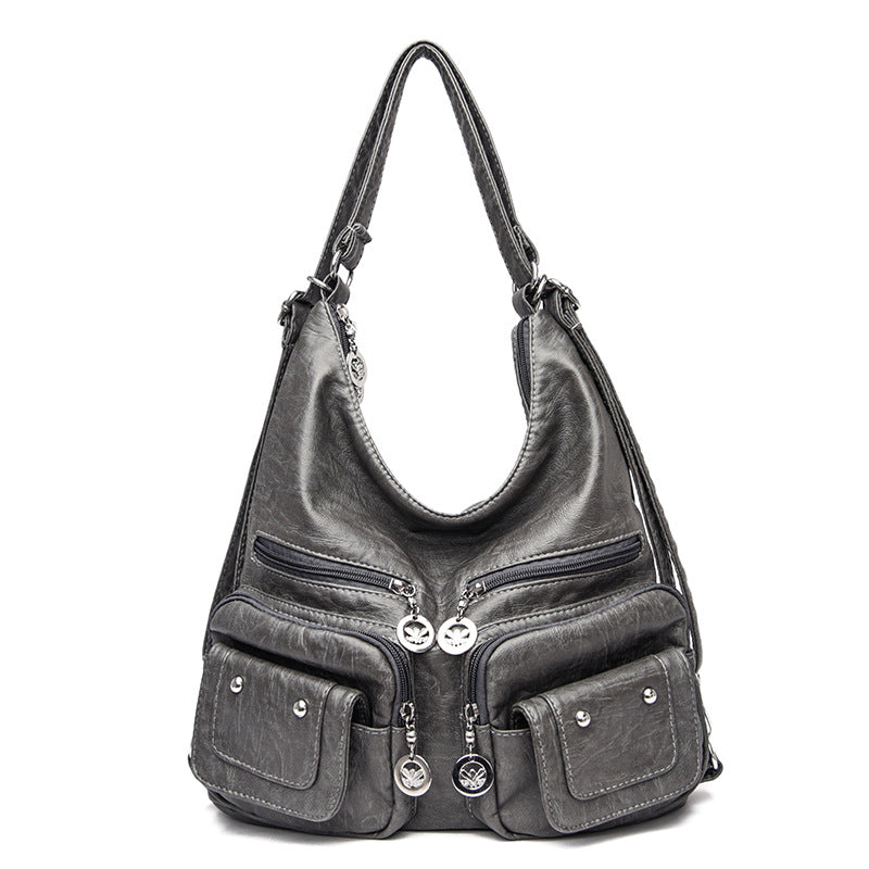 Women's Mother Large Capacity Soft Leather Shopping Women's Shoulder Bag