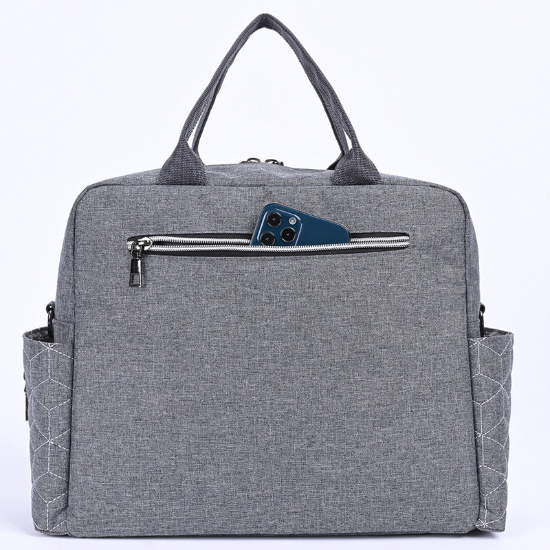 Women's Horizontal Double Pocket Diaper Embroidery Thread Style Lightweight Mummy Bag