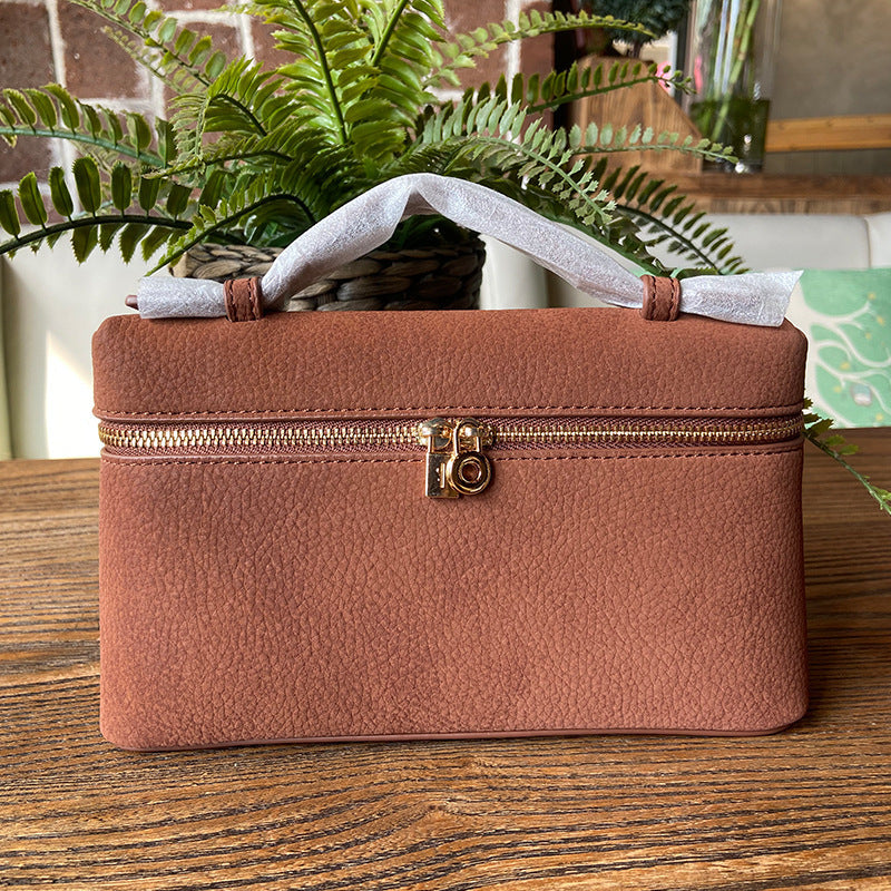 Lunch Box Lychee Pattern Genuine Leather Fashion Small Square Bag