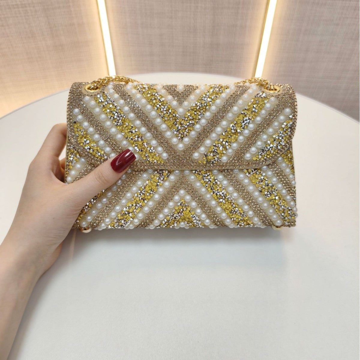 Pearl Banquet Elegant Clutch Hand Wedding Dinner Bag
