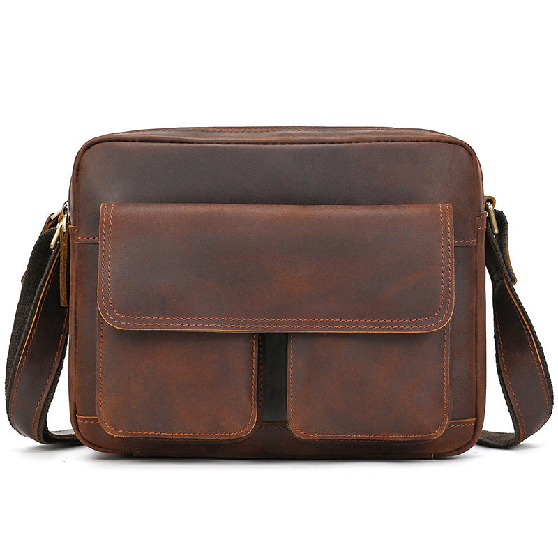 Men's Leather Crazy Horse Vintage First Layer Men's Shoulder Bag